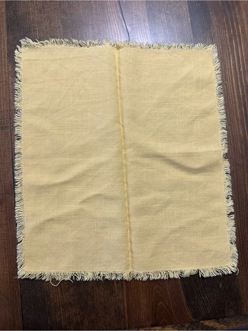 Vintage Orange & Yellow Fringe Cloth Napkins Set of 7 12x12- Groovy